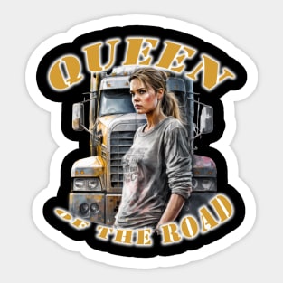 Queen of the Road truck driver Sticker